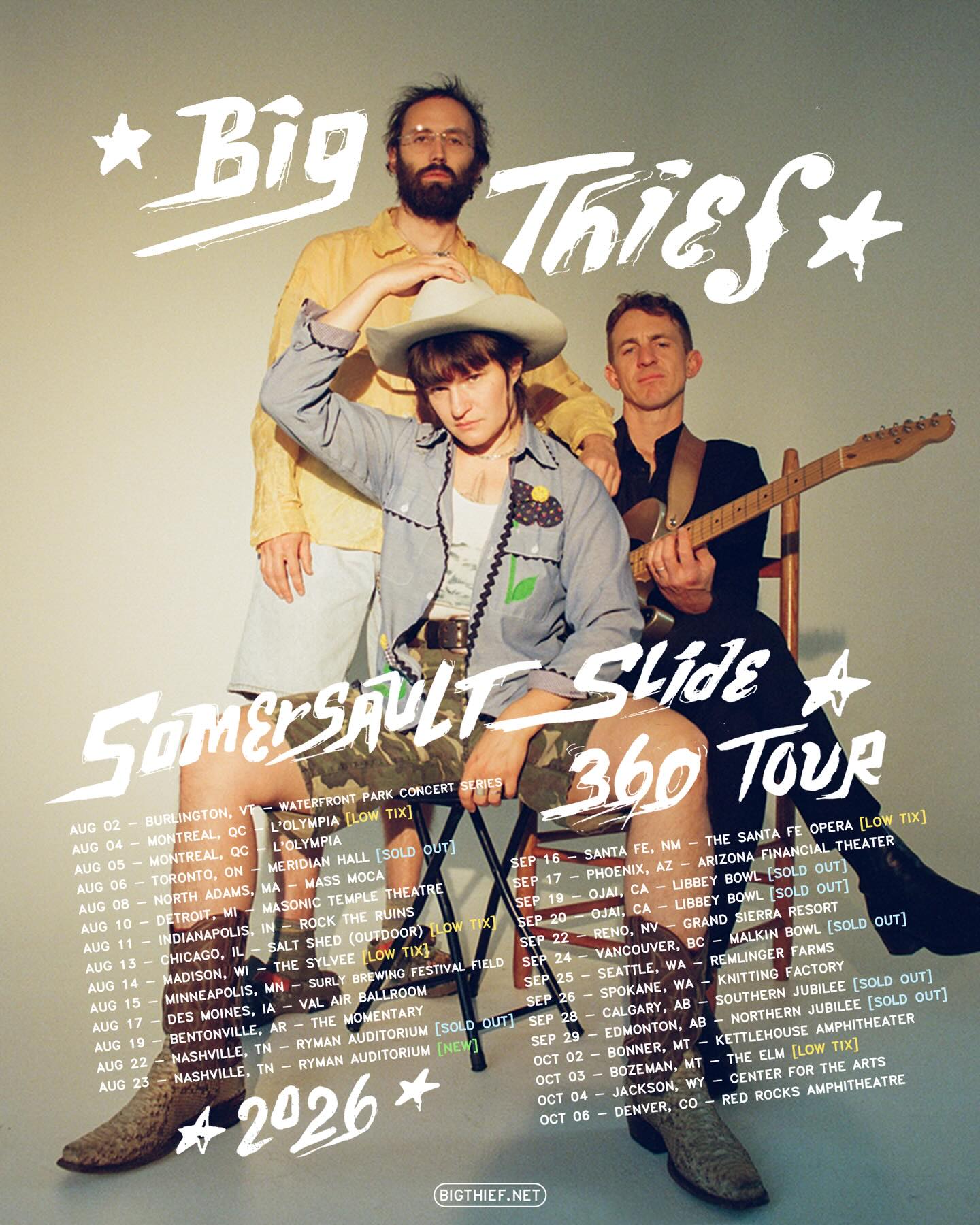 Big Thief Somersault Slide 360 Tour Poster 2026